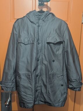 Men's Hooded Insulated Jacket - Dark Gray